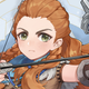 A Genshin Impact-style Aloy readies her bow.